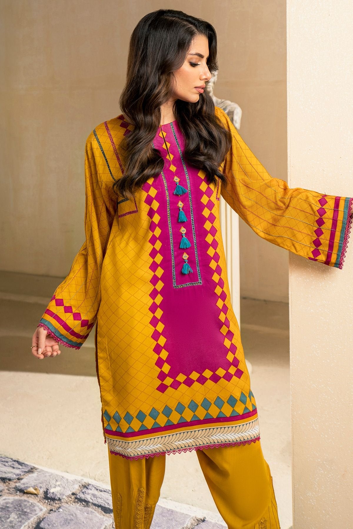 Al-Karam Winter Collection`22 FW#40.1 YELLOW