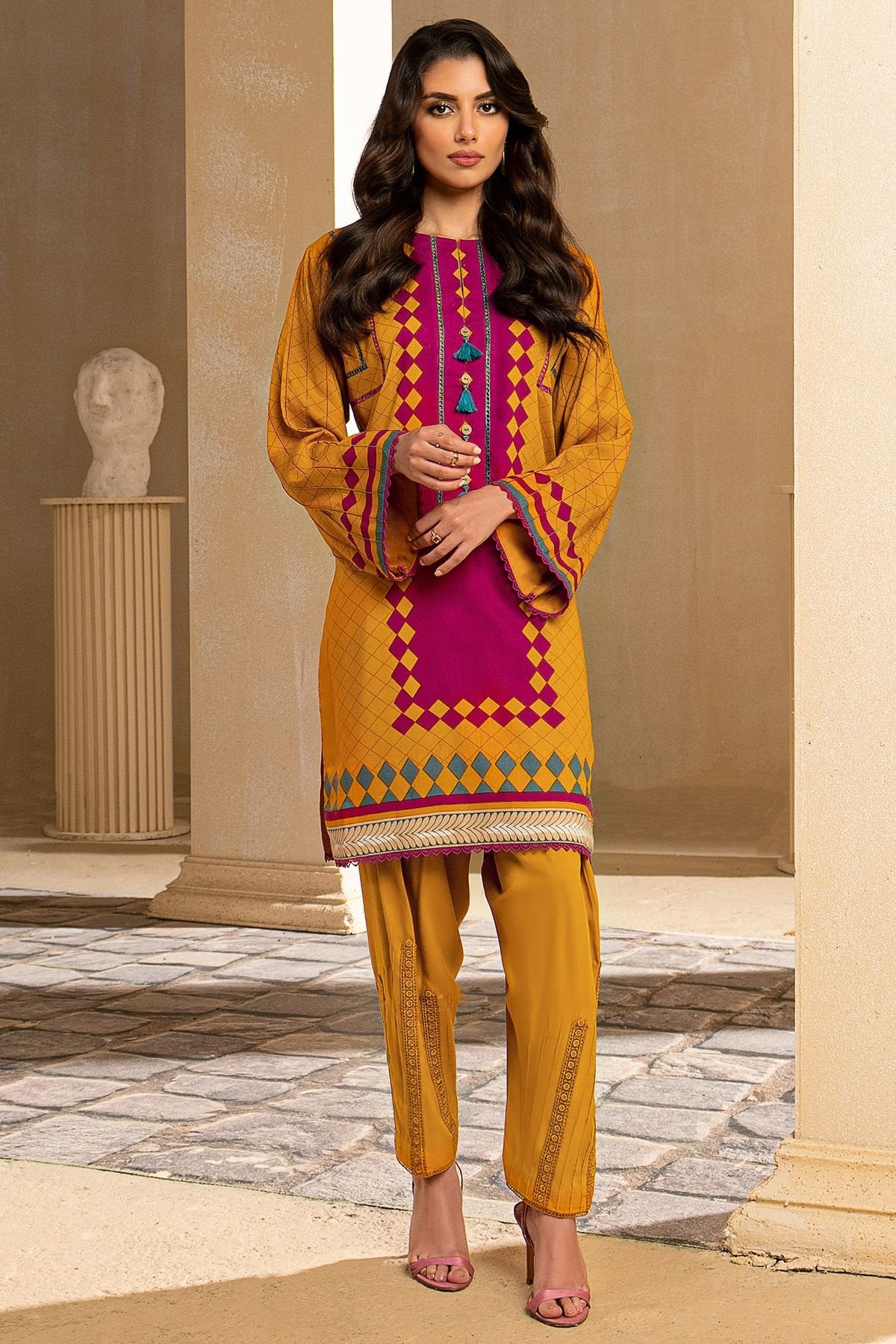 Al-Karam Winter Collection`22 FW#40.1 YELLOW