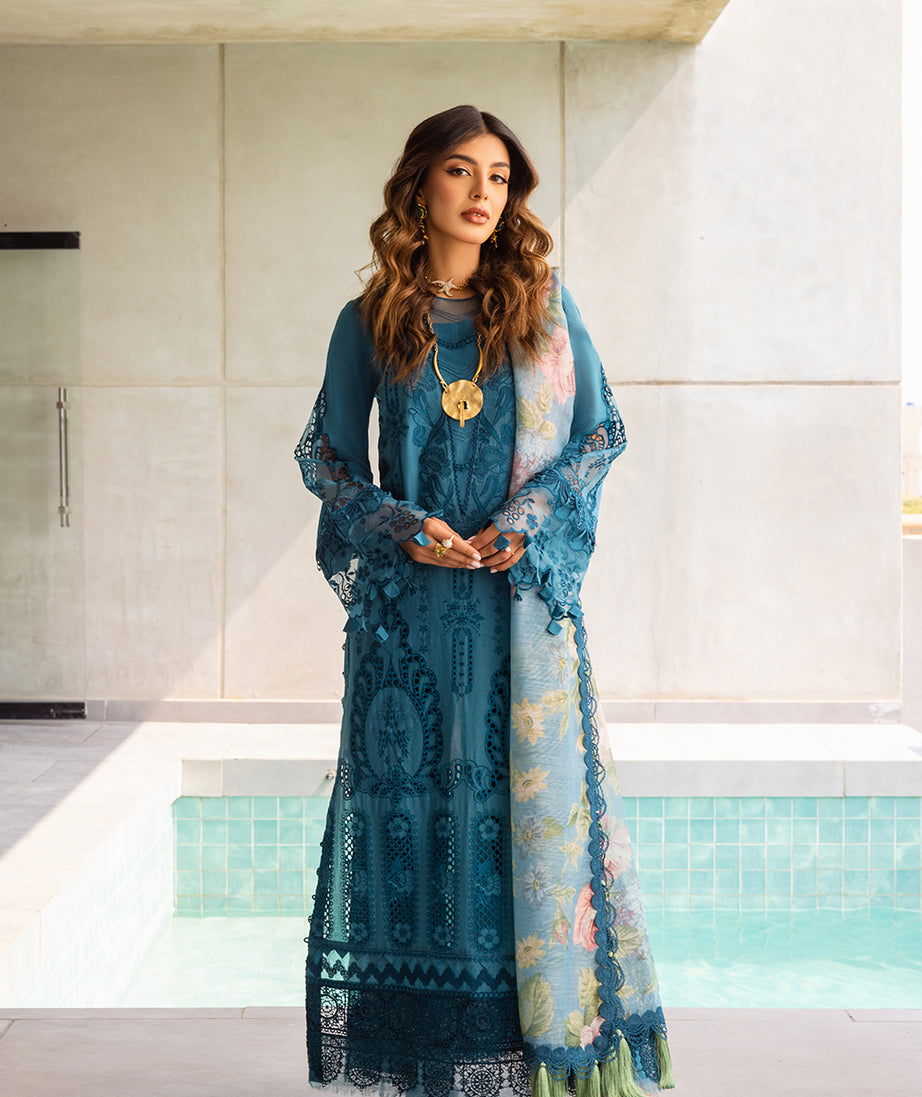 Saira Rizwan Luxury Lawn`24 (SAPPHIRE)