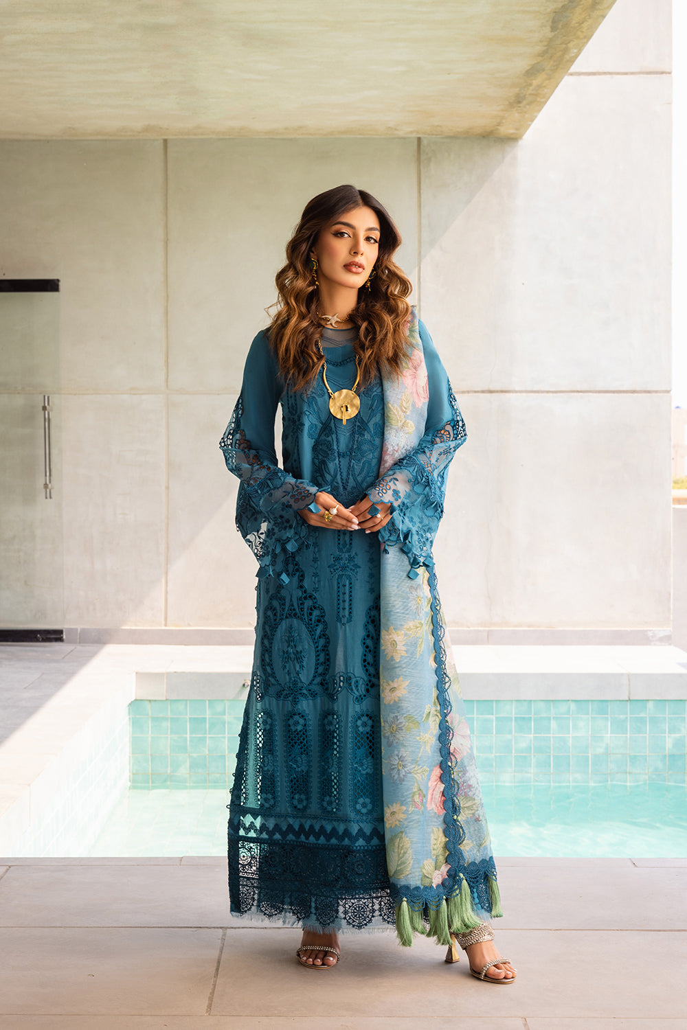 Saira Rizwan Luxury Lawn`24 (SAPPHIRE)