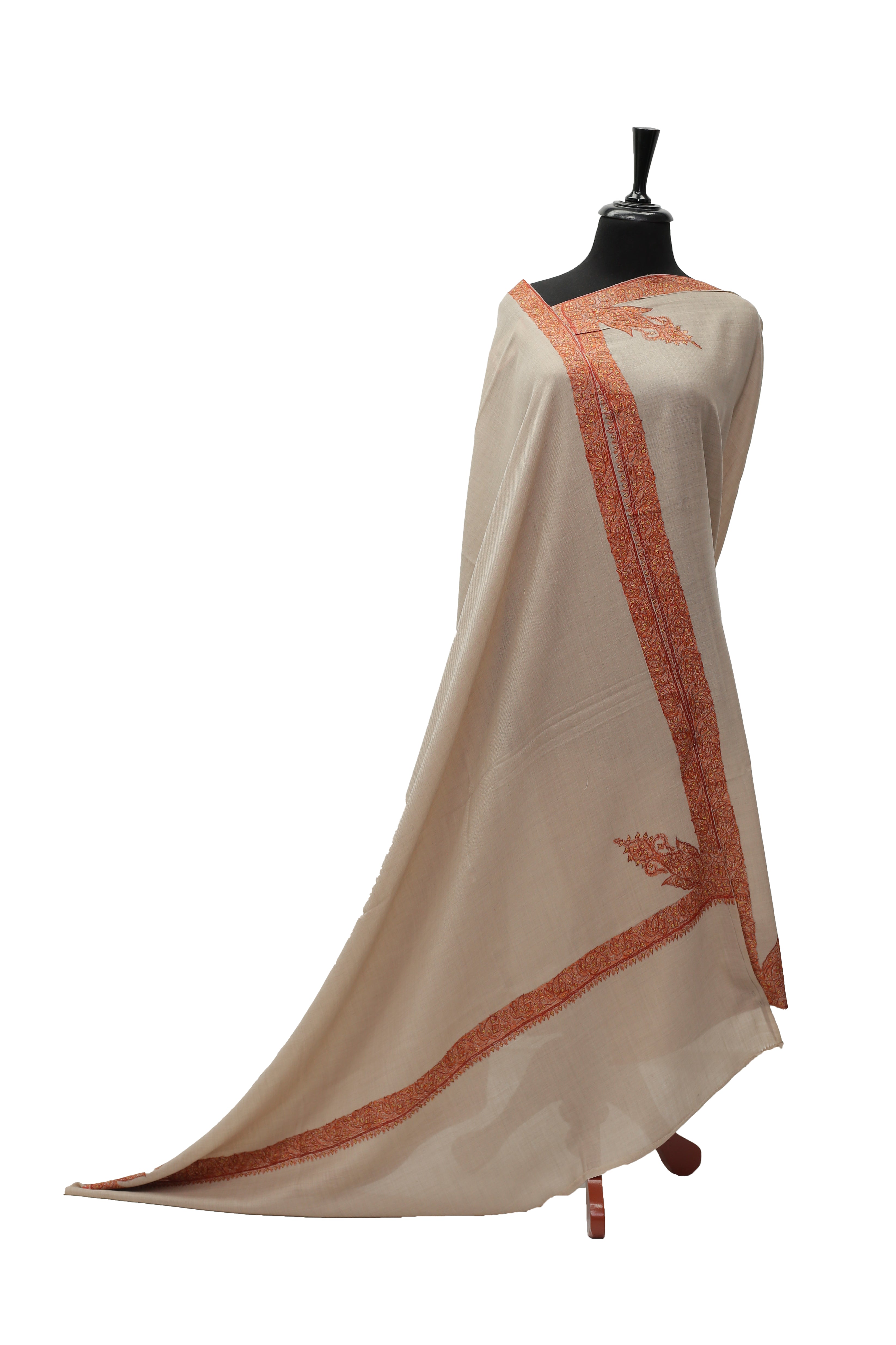 Kashmiri Medium Border Shawl D#182-2