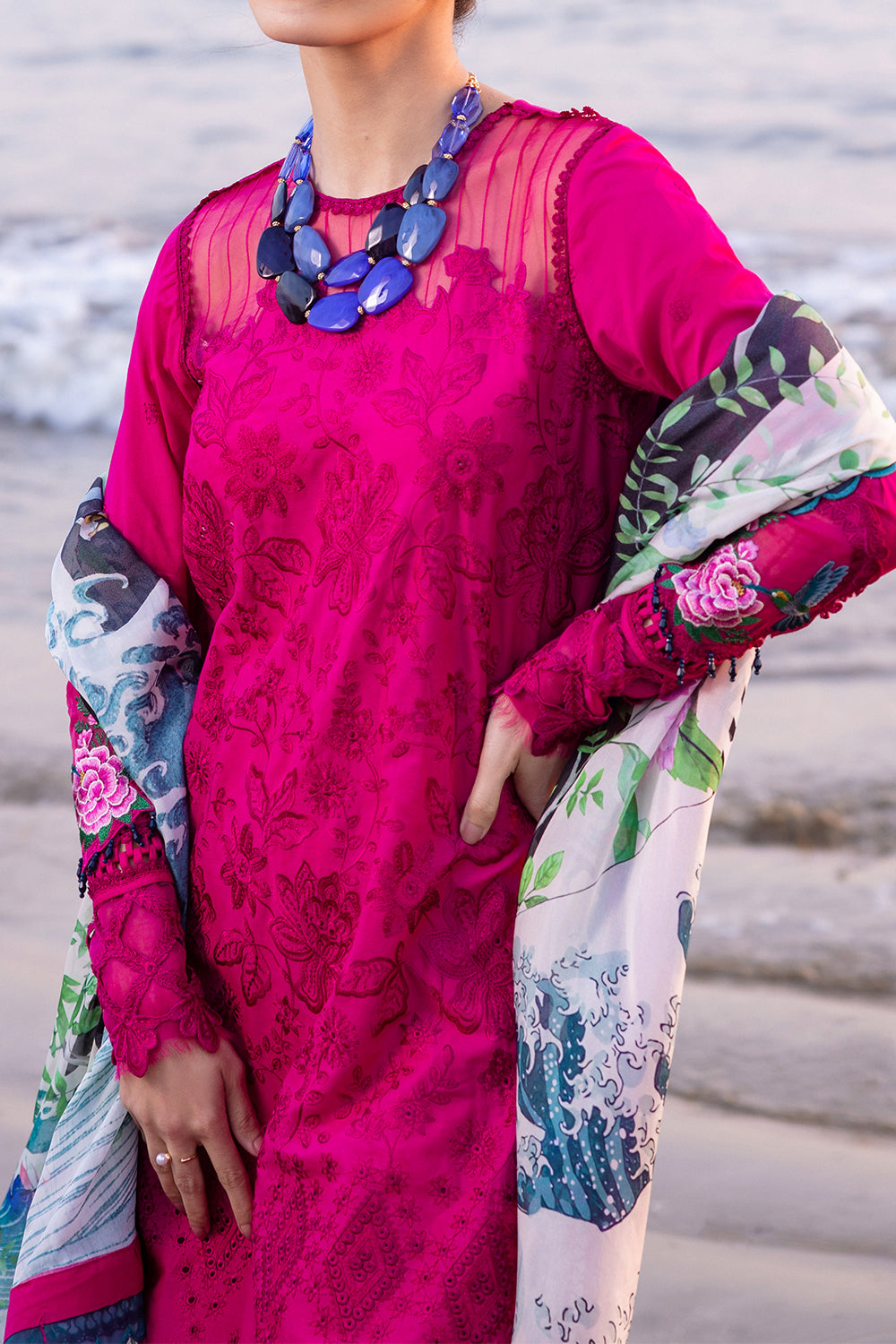 Saira Rizwan Luxury Lawn`24 (DAMASK)