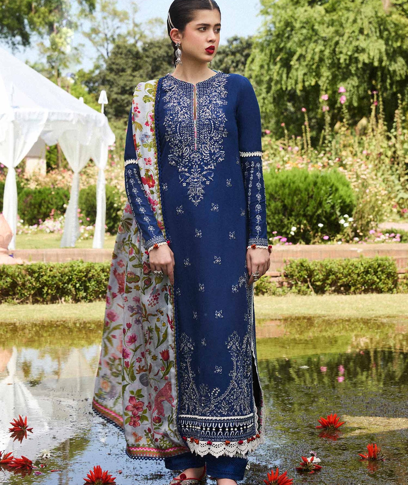 Hussain Rehar S/S Lawn`24 (Cyan)