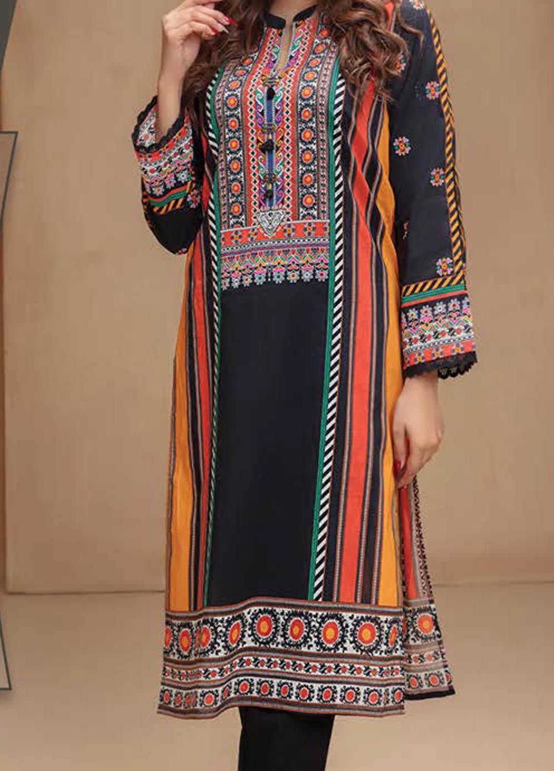 LimeLight Unstitched Summer`21 1 Piece Shirt D#1393 (Black)