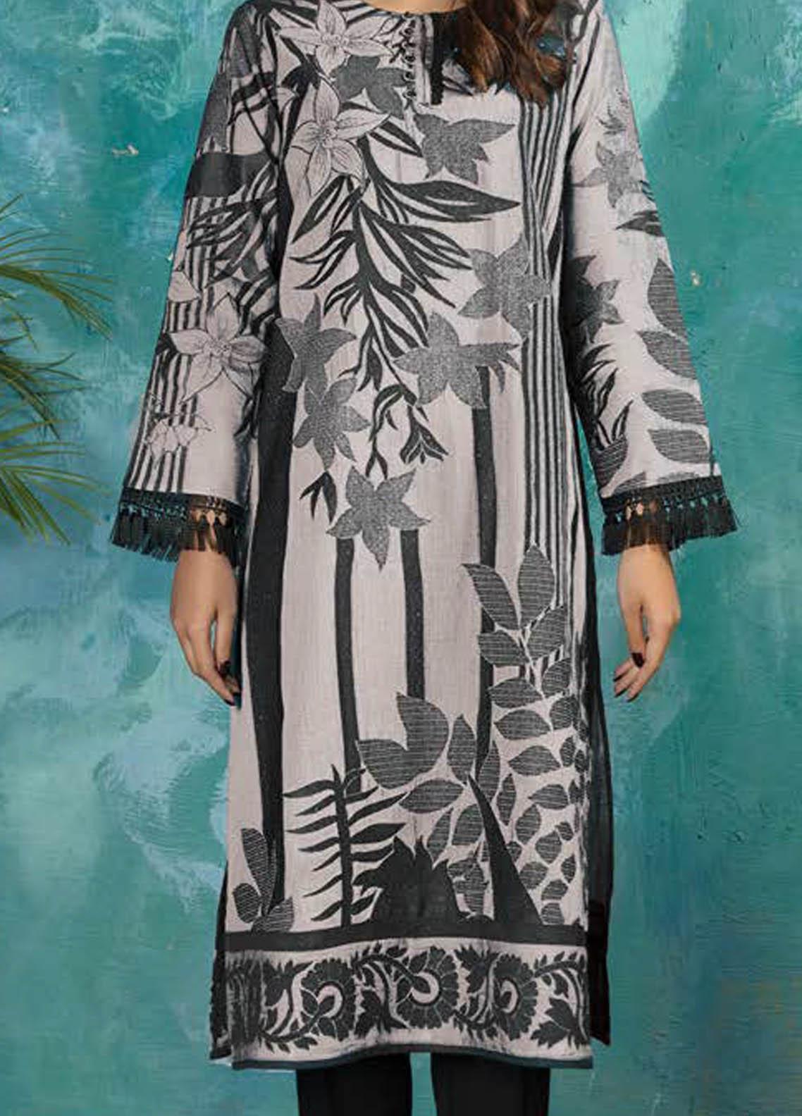 LimeLight Unstitched Summer`21 1 Piece Shirt D#1355 (Off White)