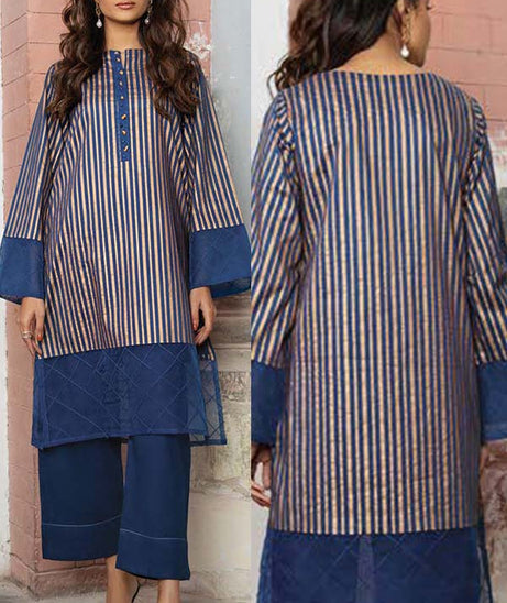 LimeLight Unstitched Summer`21 1 Piece Shirt D#1517 (Blue)