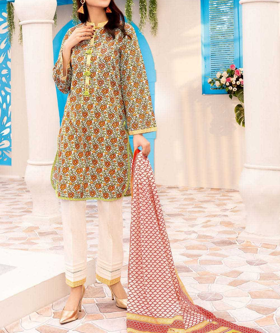 Gul Ahmed Emb Lawn'21 CL-1025 A
