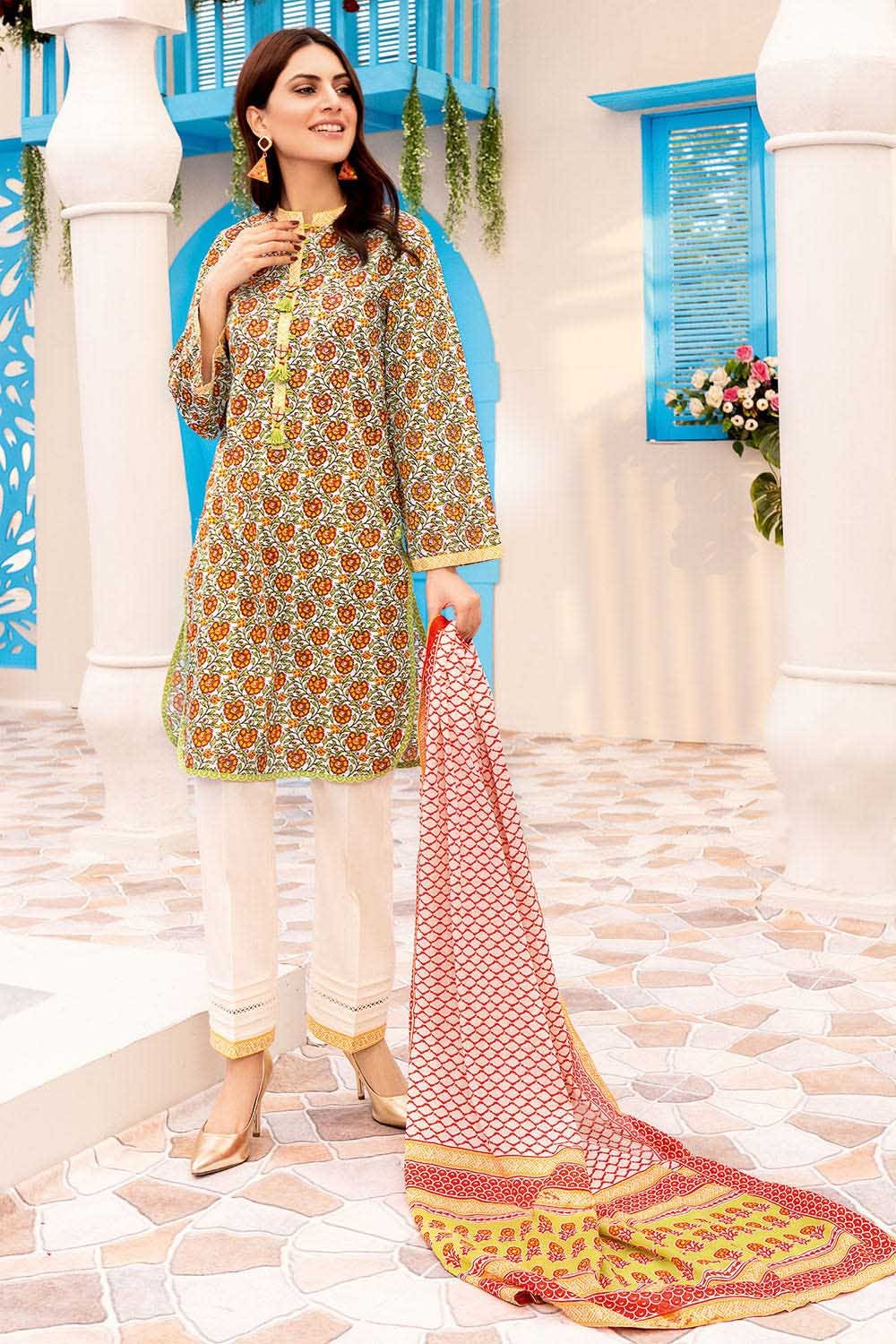 Gul Ahmed Emb Lawn'21 CL-1025 A