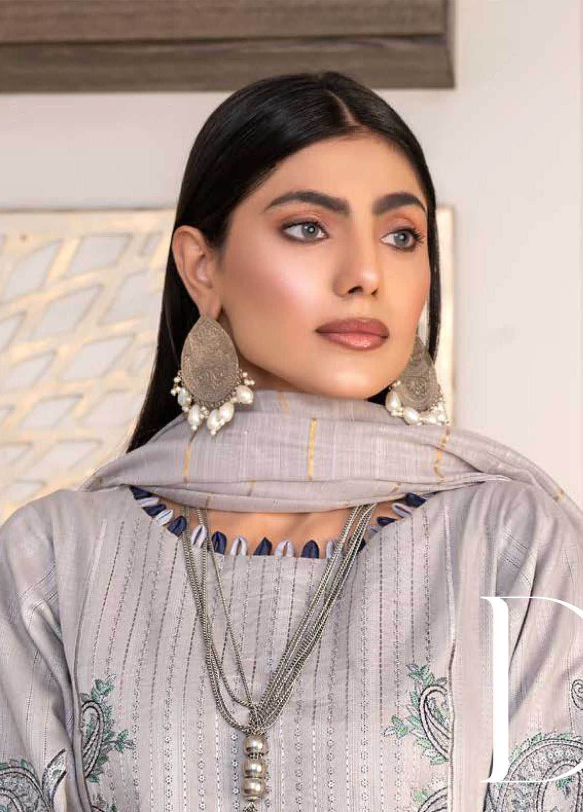 Noor Jahan R/Qamar Emb Lawn'24 (Grey)
