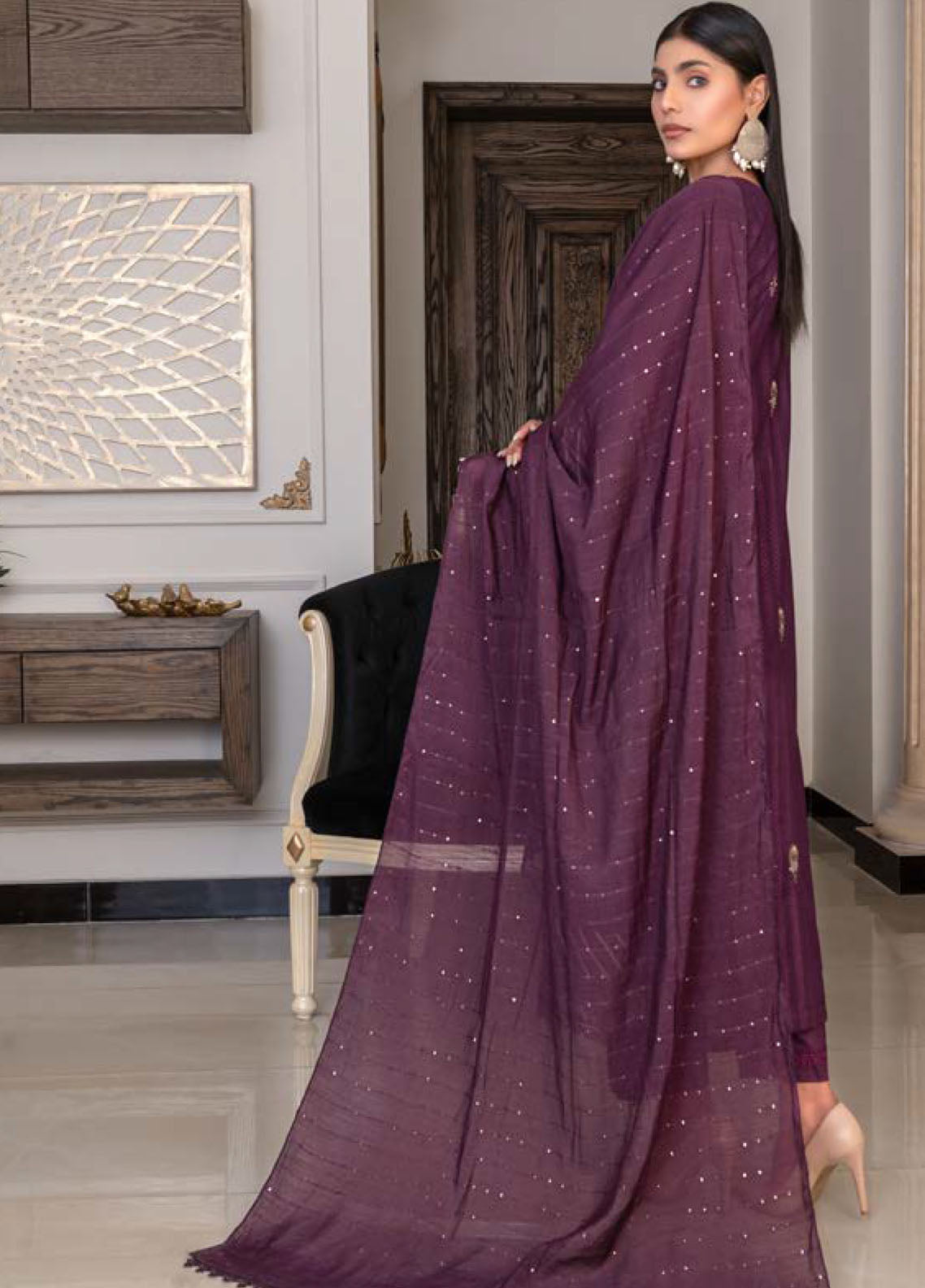 Noor Jahan R/Qamar Emb Lawn'24 (Purple)