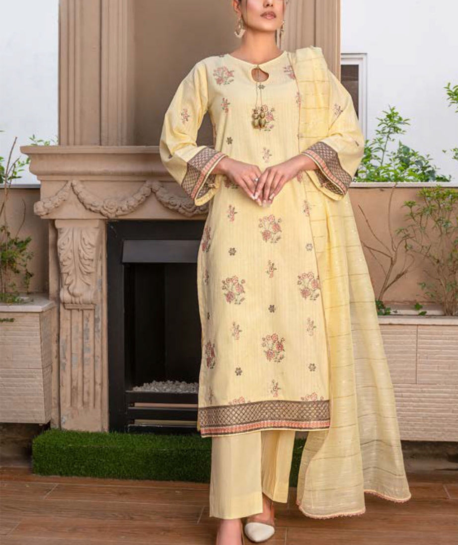 Noor Jahan R/Qamar Emb Lawn'24 (Mango)
