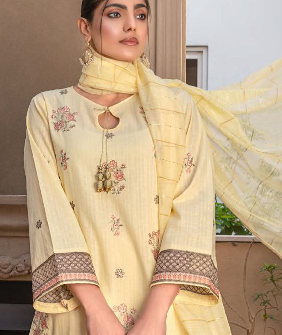 Noor Jahan R/Qamar Emb Lawn'24 (Mango)