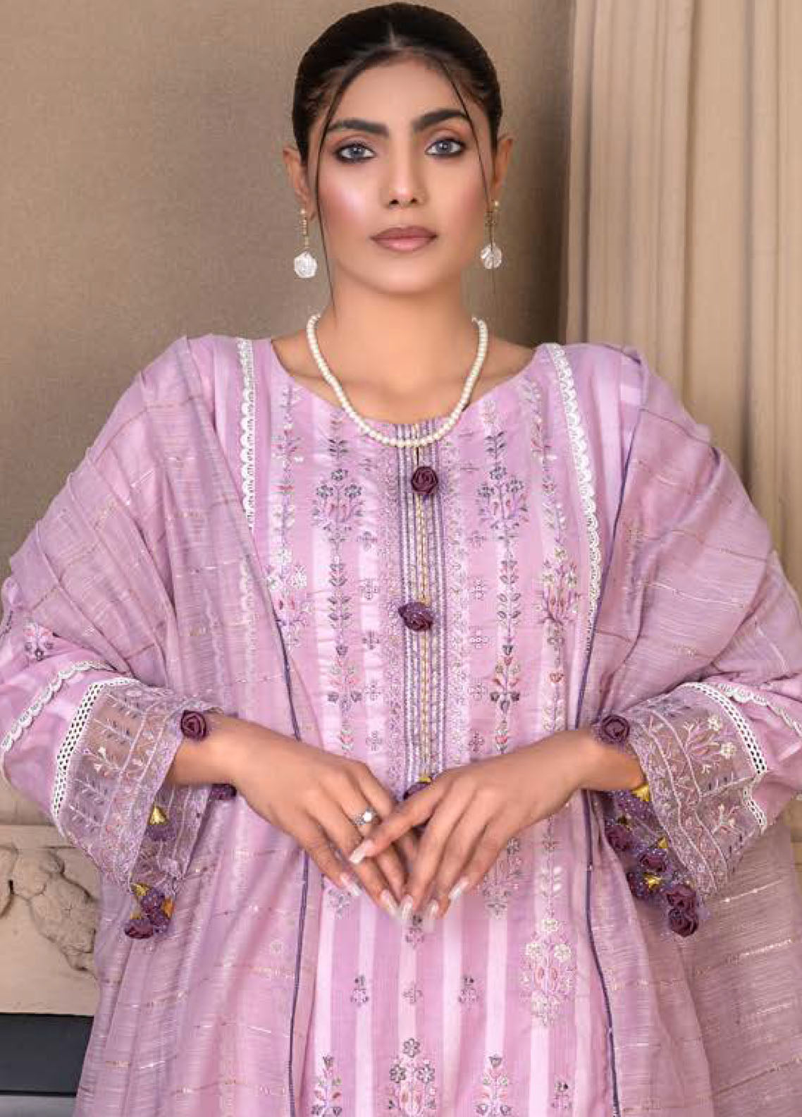 Noor Jahan R/Qamar Emb Lawn'24 (L Purple)