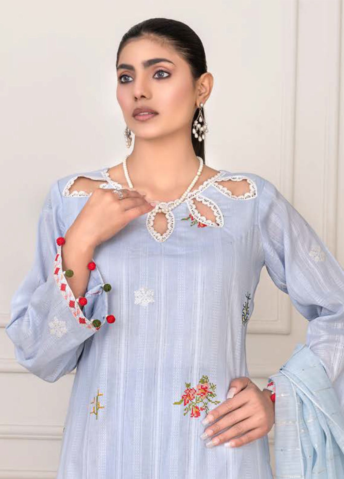 Noor Jahan R/Qamar Emb Lawn'24 (S Blue)