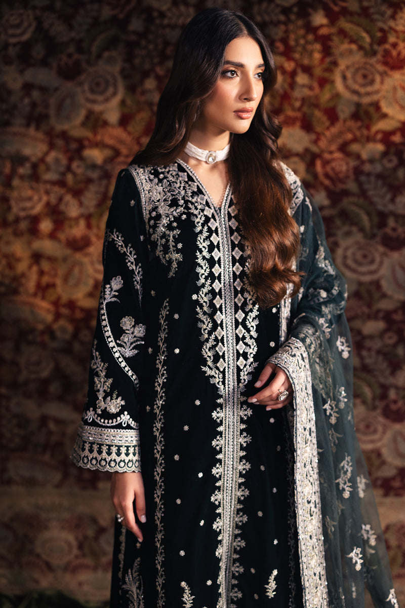 Qalamqar velvet Edit'24 BK-03 SAMIRA