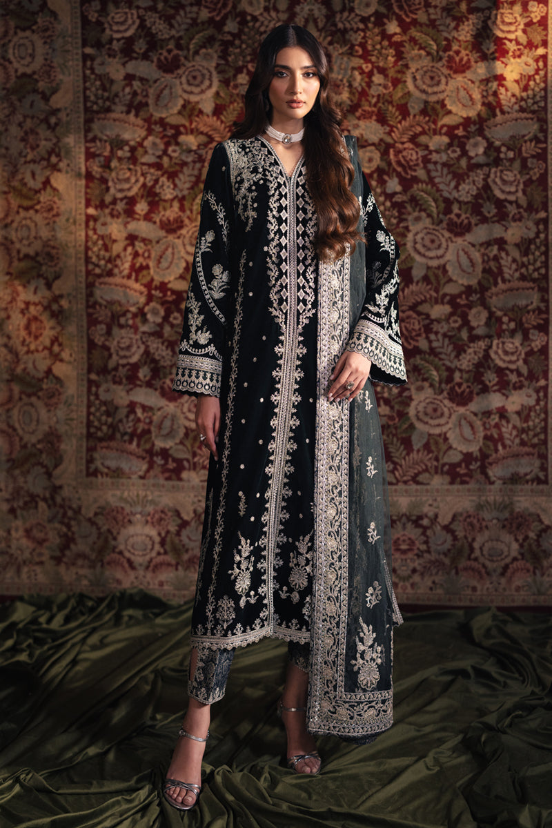 Qalamqar velvet Edit'24 BK-03 SAMIRA
