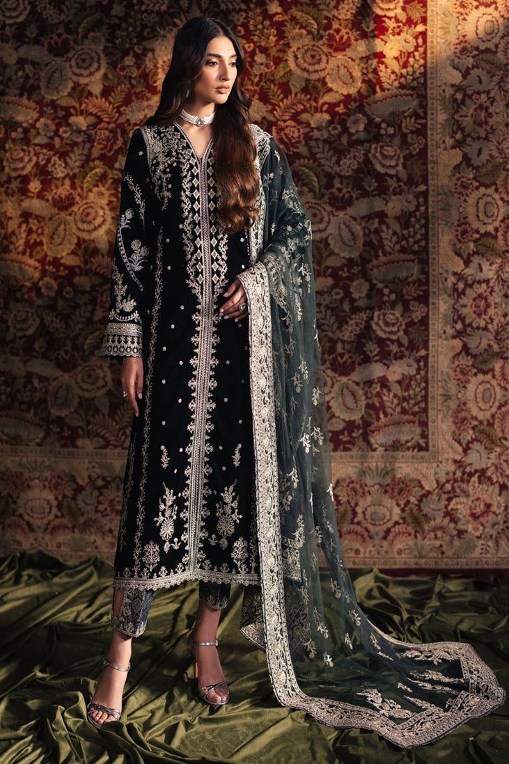 Qalamqar velvet Edit'24 BK-03 SAMIRA