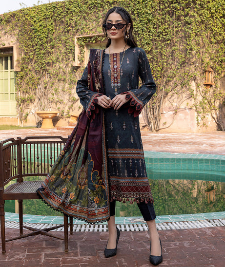 Sana & Sara Print Lawn`22 D#08 D Grey