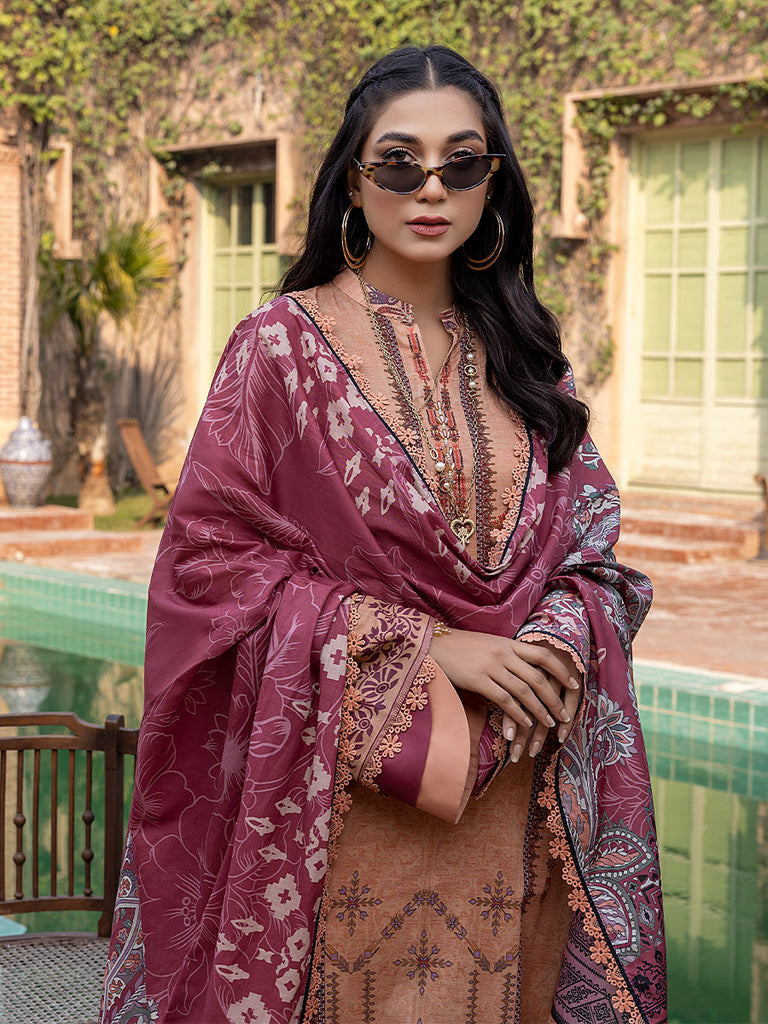 Sana & Sara Print Lawn`22 D#18 Peach