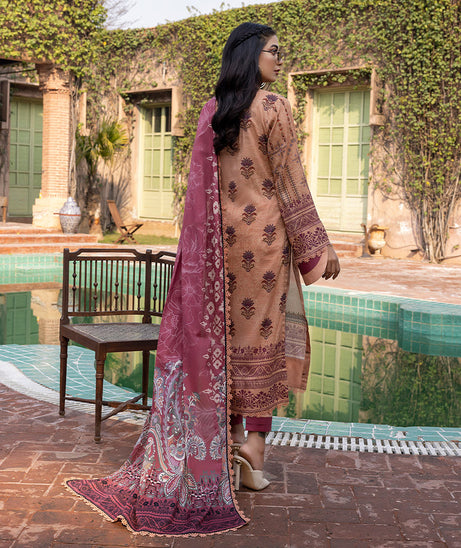 Sana & Sara Print Lawn`22 D#18 Peach