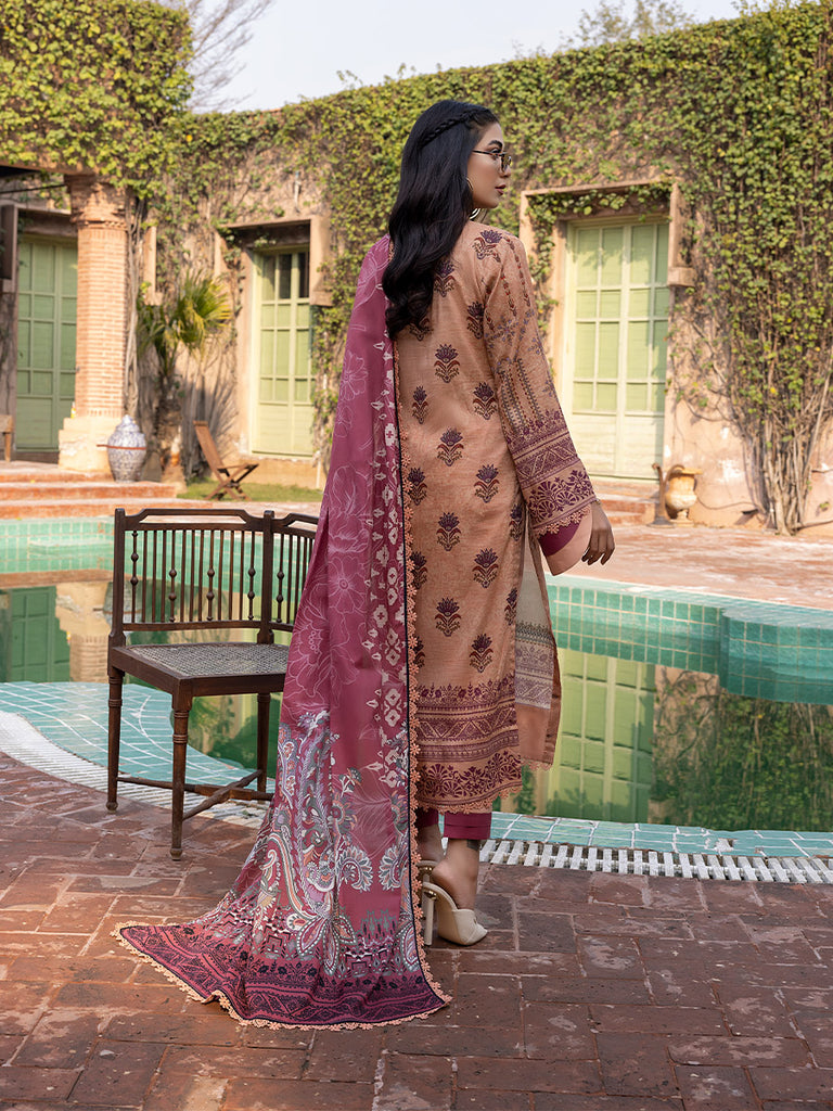 Sana & Sara Print Lawn`22 D#18 Peach