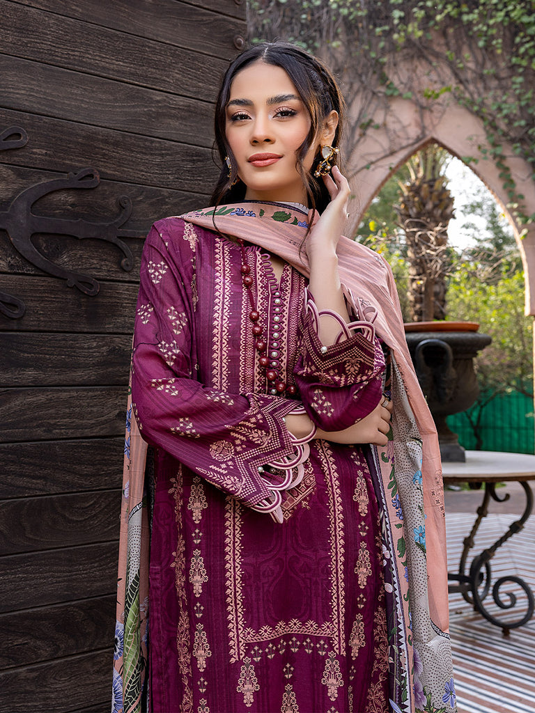 Sana & Sara Print Lawn`22 D#05 Maroon