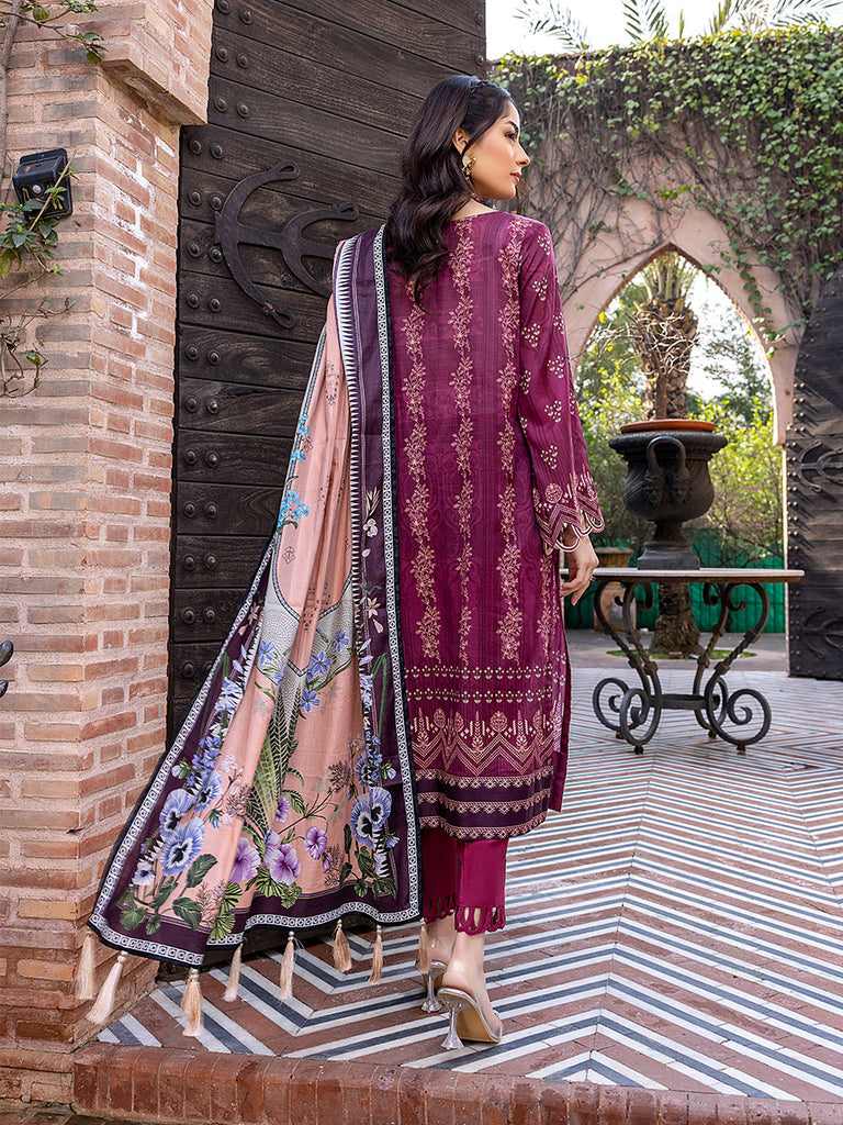 Sana & Sara Print Lawn`22 D#05 Maroon