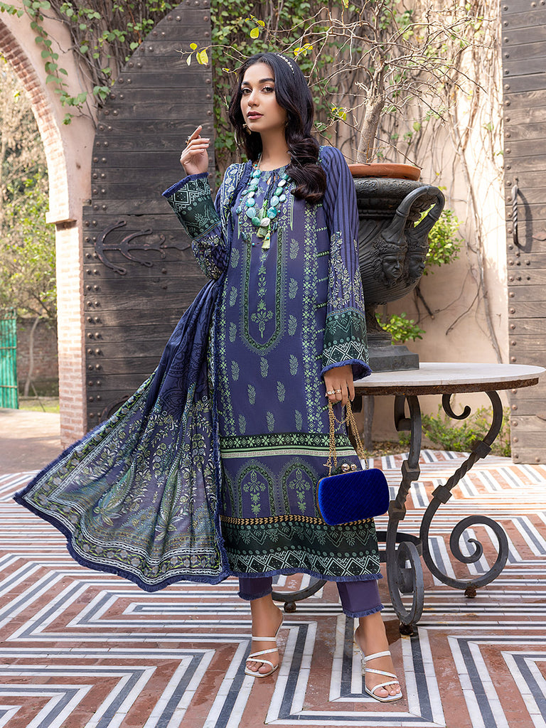 Sana & Sara Print Lawn`22 D#20 Blue