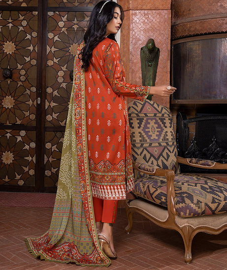 Sana &amp; Sara Print Lawn`22 D#06 Rust