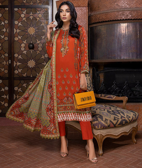 Sana &amp; Sara Print Lawn`22 D#06 Rust