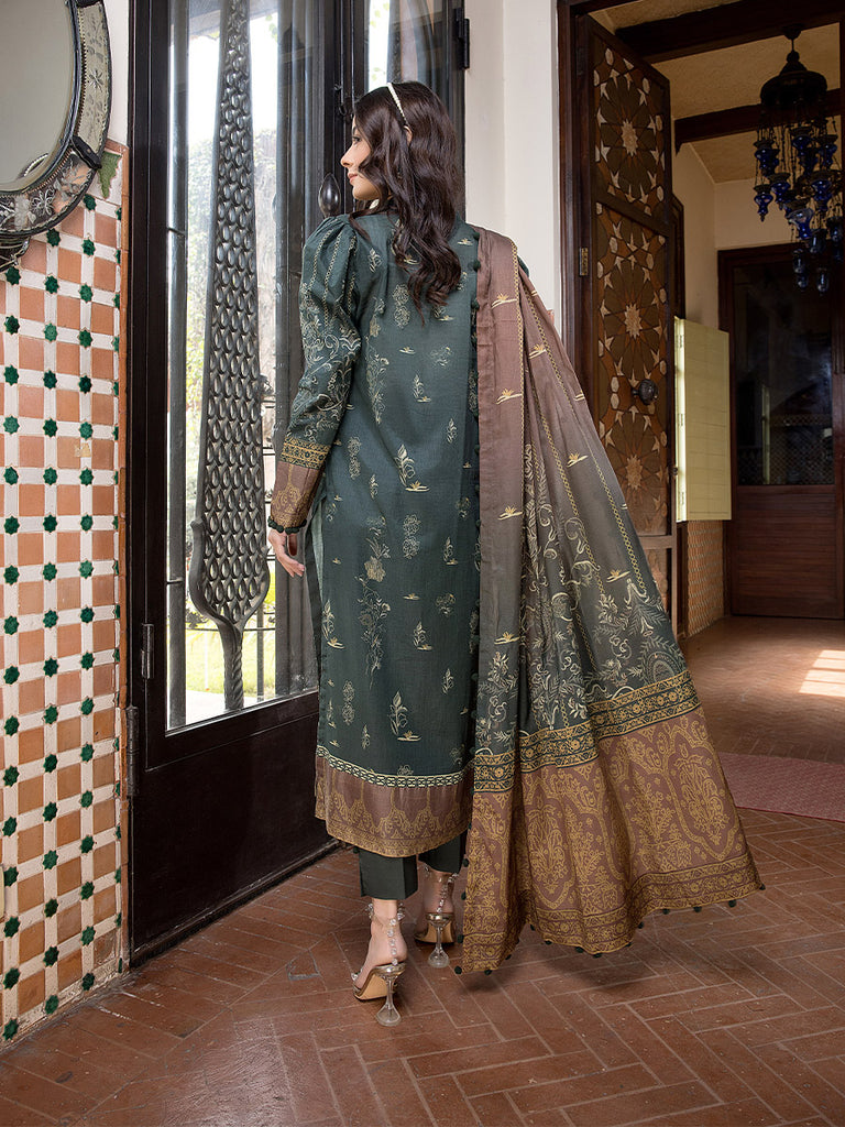 Sana &amp; Sara Print Lawn`22 D#13 D Green