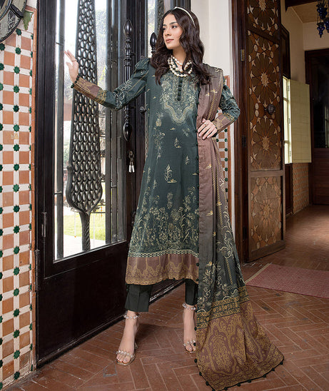 Sana &amp; Sara Print Lawn`22 D#13 D Green