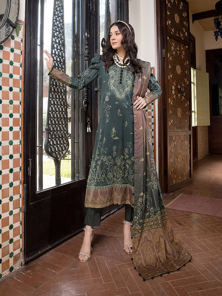 Sana &amp; Sara Print Lawn`22 D#13 D Green