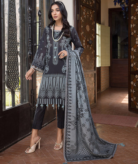 Sana & Sara Print Lawn`22 D#10 Black