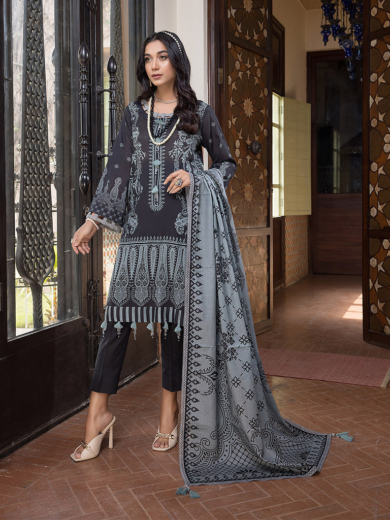 Sana & Sara Print Lawn`22 D#10 Black