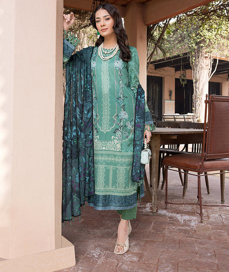 Sana &amp; Sara Print Lawn`22 D#16 Green
