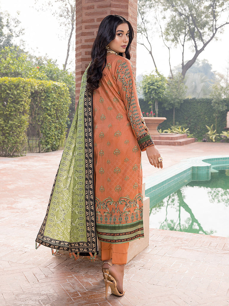 Sana & Sara Print Lawn`22 D#21 Rust