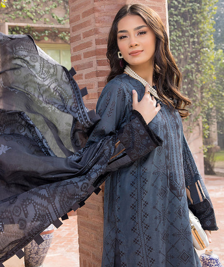 Sana &amp; Sara Print Lawn`22 D#23 Grey
