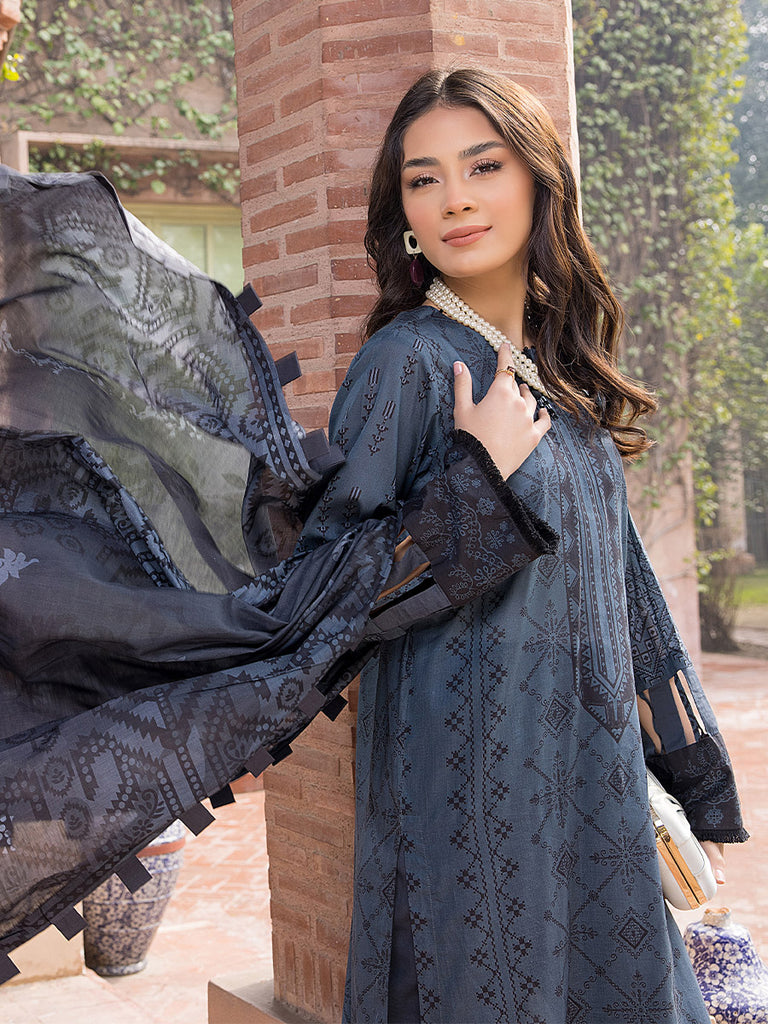 Sana &amp; Sara Print Lawn`22 D#23 Grey