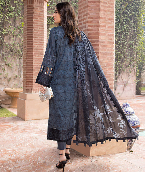 Sana &amp; Sara Print Lawn`22 D#23 Grey