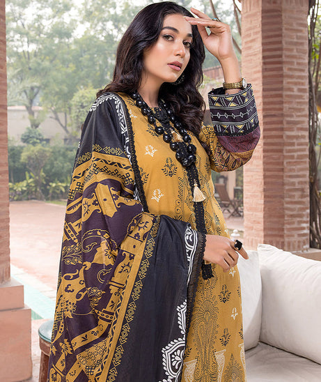Sana &amp; Sara Print Lawn`22 D#11 G Brown