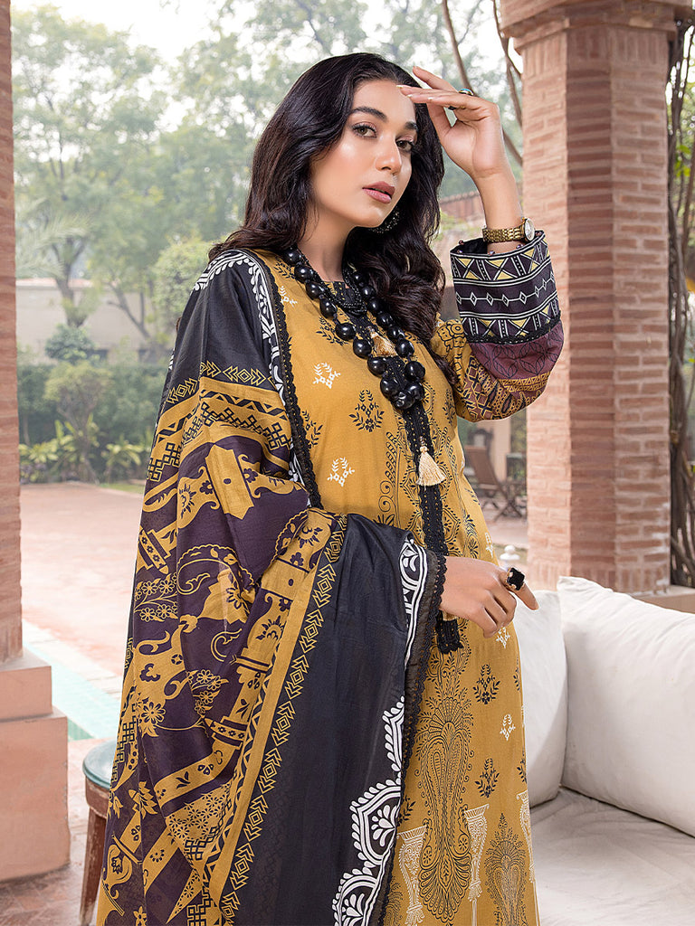 Sana &amp; Sara Print Lawn`22 D#11 G Brown