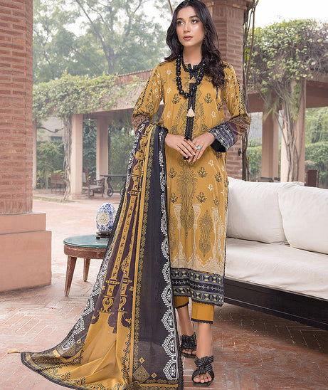 Sana &amp; Sara Print Lawn`22 D#11 G Brown