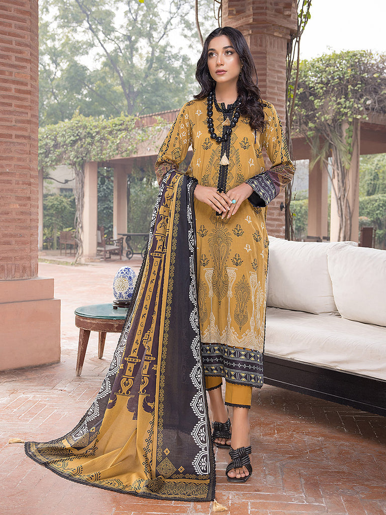 Sana &amp; Sara Print Lawn`22 D#11 G Brown