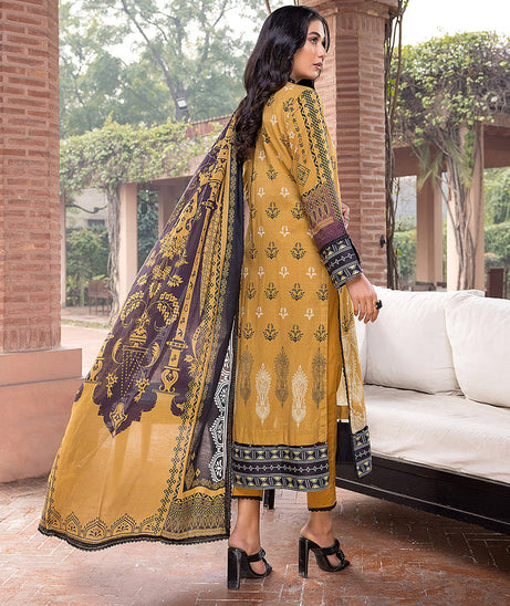 Sana &amp; Sara Print Lawn`22 D#11 G Brown