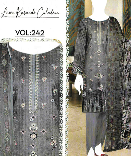 Saqaafah D Karandi Lawn'23 D#923 B Grey