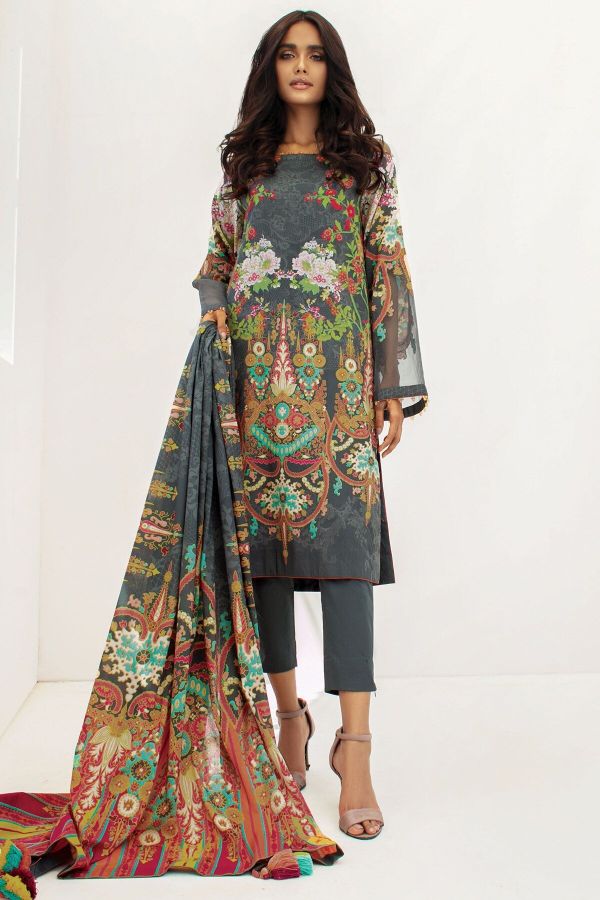 Al Karam S/S Lawn'21 SS # 11.1   V # 2 Grey