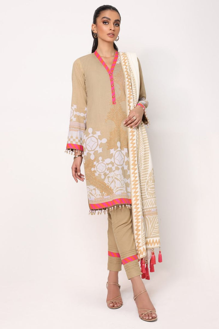 Al Karam Spring Summer`22 SS#14 Beige