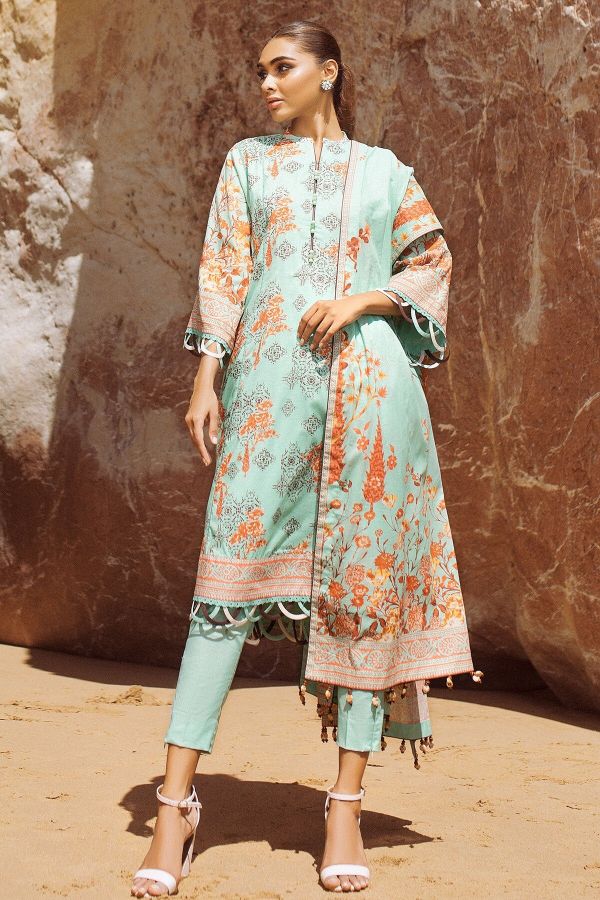 Al Karam S/S Lawn'21 SS # 14.1   V # 2 Sea Green