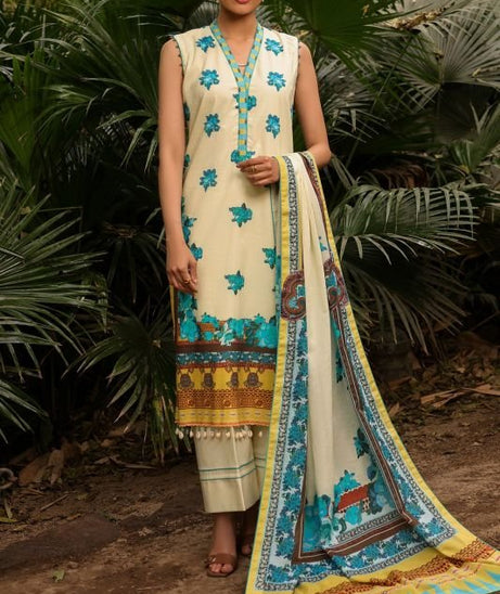 Al-Karam S/S Lawn`22 SS#17 Cream